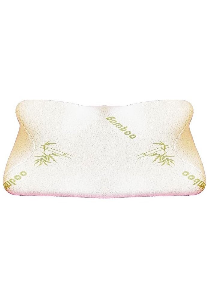 Plush PLUSH Firm Hard Memory Foam Pillow Neck and Shoulder Tension Relief, Support. Ergonomical design for Neck pain patients, Not Advised for Regular Sleeping. Included Bamboo Pillowcase - Medium  - Image 3
