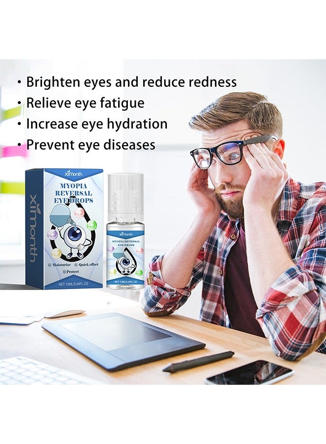 ximonth Myopia Reversal Eye Drops, Relieve Eye Fatigue, Bright and Soothing Dry Eye Liquid, Eye Drops for Improving Eye Diseases, Dry Eye Therapy Lubricant Eyedrops - 13ML  - Image 4