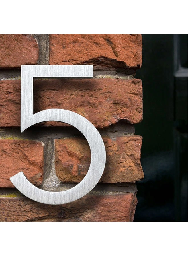 HASWARE Floating House Number 4 inch Stylish Door Numbers Alphabet Plaque Street Home Address Numerals (Small 9, Silver) - Image 2