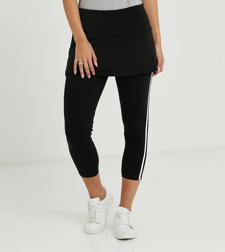 بيفرلي هيلز بولو كلوب بنطلون كابري محبوك متوسط الارتفاع مخطط من بيفرلي هيلز بولو كلوب