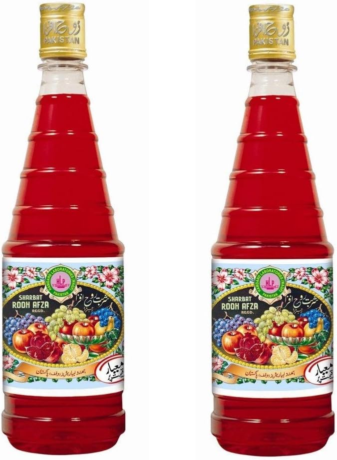 Hamdard شراب حمدارد روح أفزا، ورد، 800 مل (عبوة من 2) - Image 1