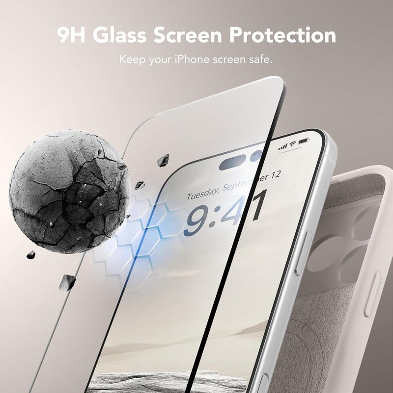 SUYDANBOX Magnetic for iPhone 17 Pro Case, Compatible with MagSafe, [Full Camera Protection][Screen Protector] Silicone Shockproof Protective Phone Case for iPhone 17 Pro 6.3", Stone - Image 4
