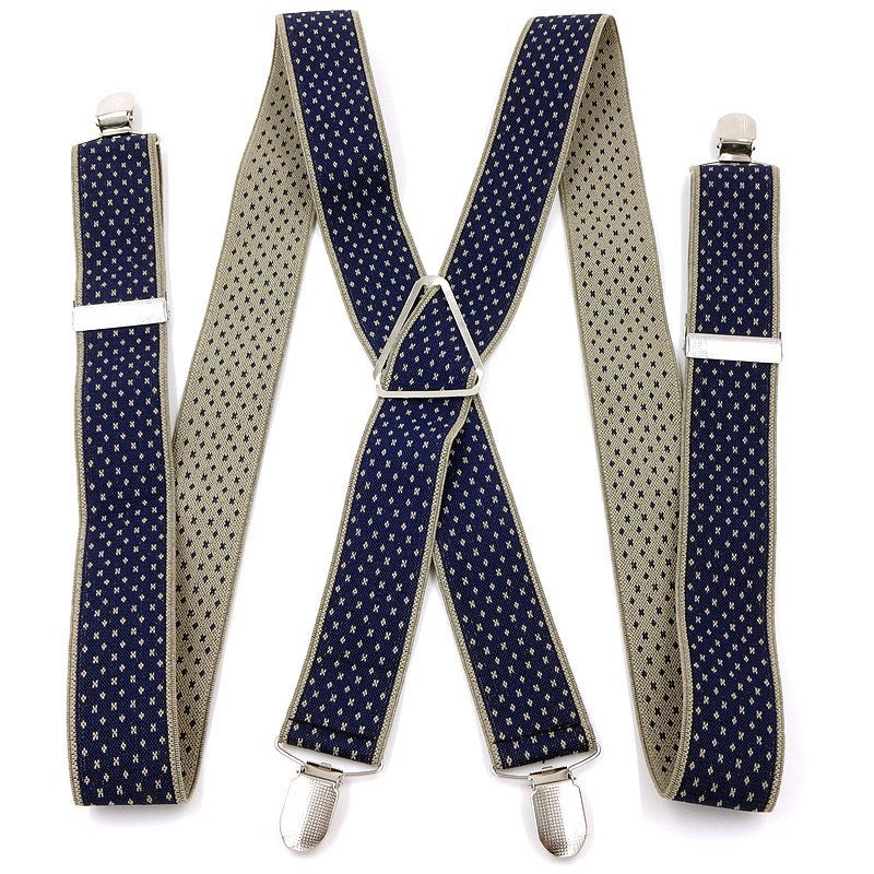 Men'S Four-Clip Suspender Trousers For The Elderly Fatty Adult Strap Wear Triangle Four-Corner Strap Pattern - Image 3