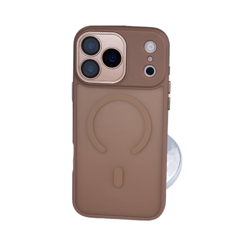 MS PC MagSafe Case for iPhone 14 / 14 Plus / 14 Pro / 14 Pro Max with Skin Feel and Strong Magnetic plus Full Coverage plus Lens Protector in Desert Gold - Image 1