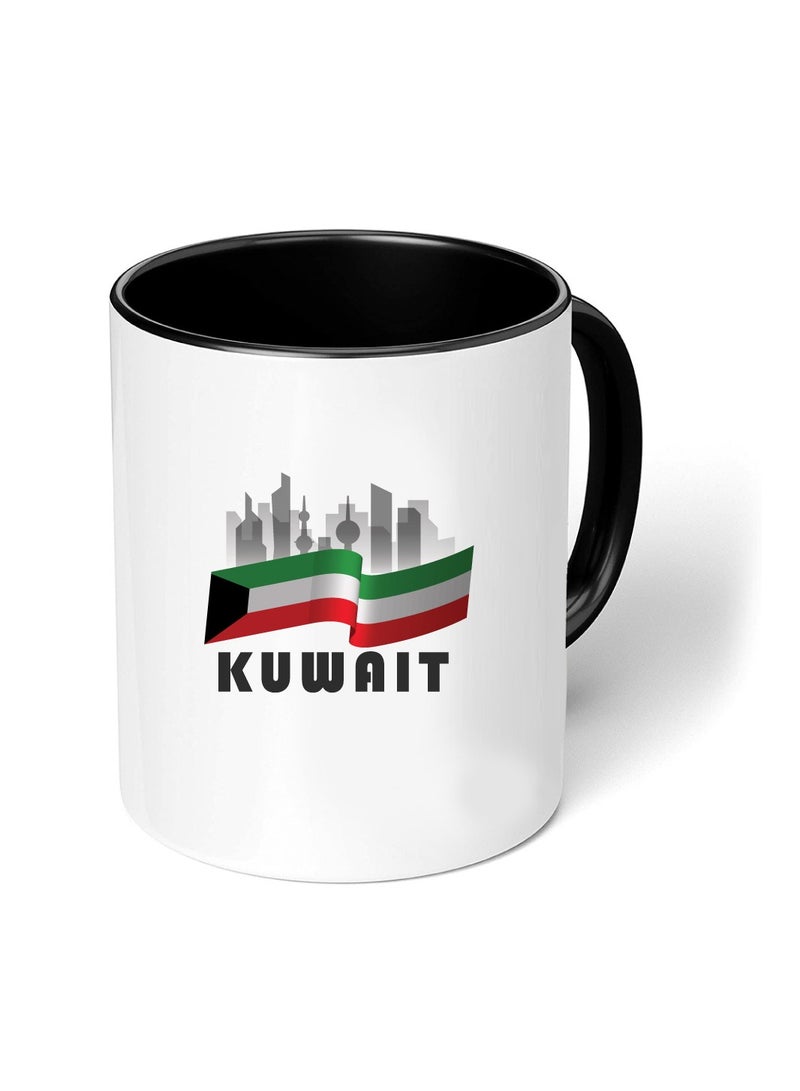 Kuwait National Day Sleek and Stylish Two-Tone Ceramic Coffee Mug - Kuwait Skyline Mug - Perfect for Kuwait National Day - 11 Oz - Image 1