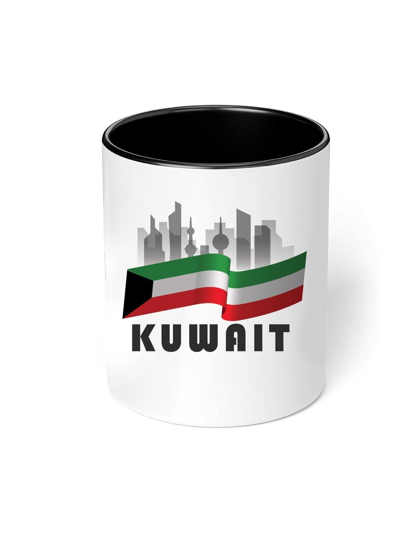 Kuwait National Day Sleek and Stylish Two-Tone Ceramic Coffee Mug - Kuwait Skyline Mug - Perfect for Kuwait National Day - 11 Oz - Image 4