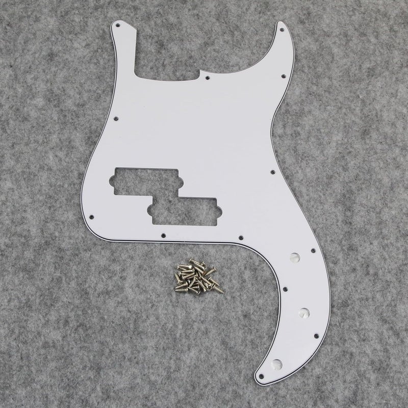 FLEOR 3Ply White P Bass Pickguard Guitar Scratch Plate Pick Guard for 4 String American/Mexican Standard P Bass Style - Image 3