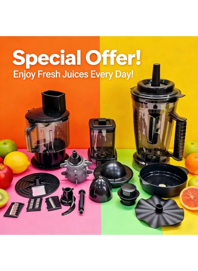 Helitac 3-in-1 Heavy Duty Blender HT-1987 5500W High Power Kitchen Blender with XL Jar, Dry Grinder and Food Chopper, Multi-Speed Control for Smoothies, Juices, Spices, Nuts, Meat and Everyday Food Preparation - Image 2