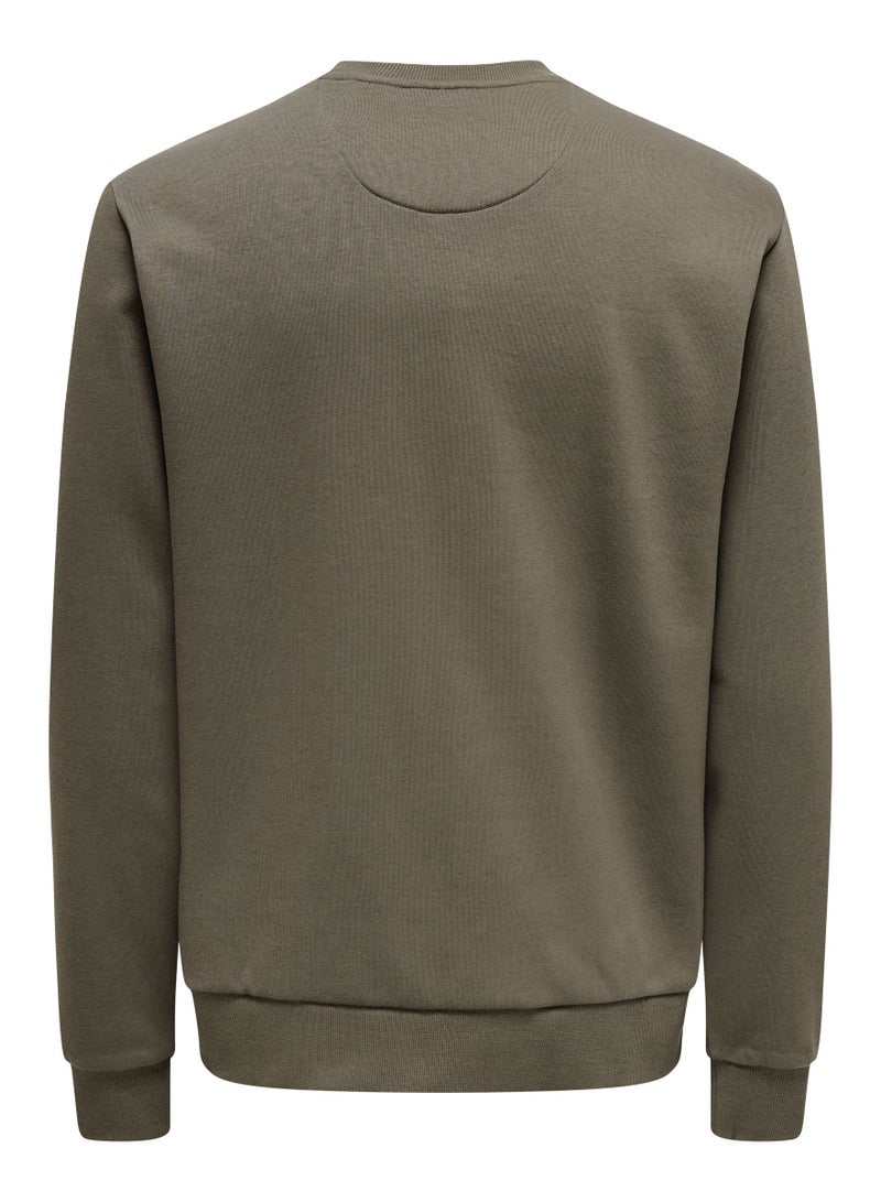 اونلي اند سانز سويت شيرت كرة قدم مطبوع بياقة دائرية - Image 2