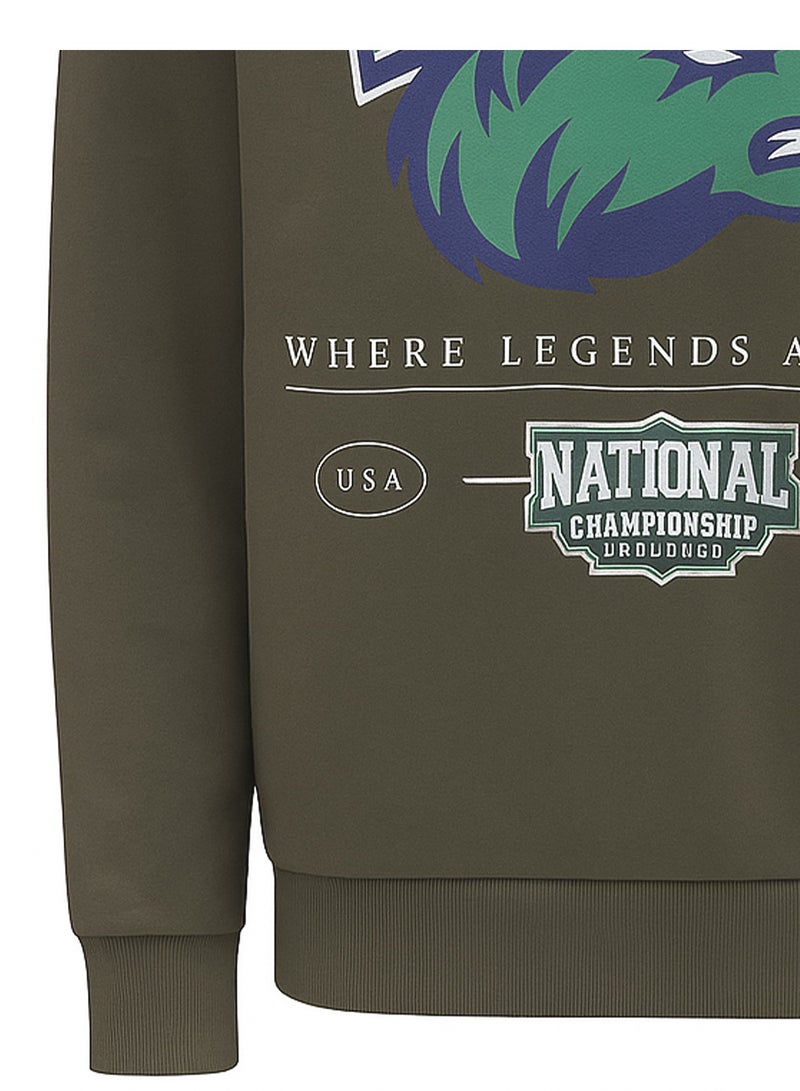 اونلي اند سانز سويت شيرت كرة قدم مطبوع بياقة دائرية - Image 3