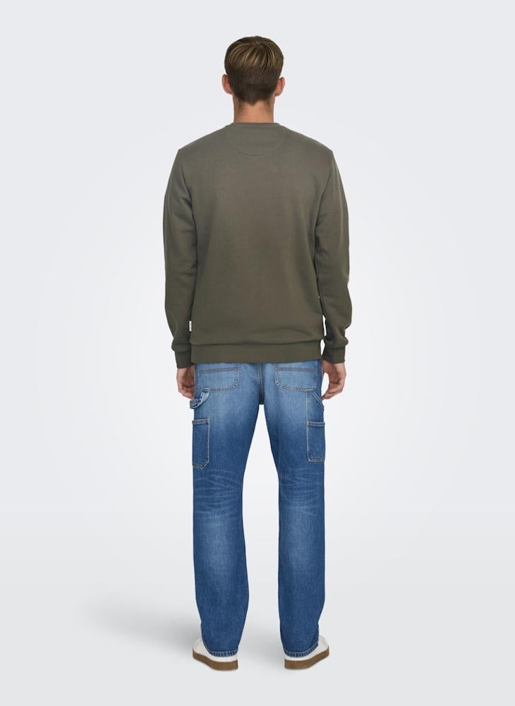 Only & Sons - Crew Neck  Printed Football Sweatshirt - Image 1