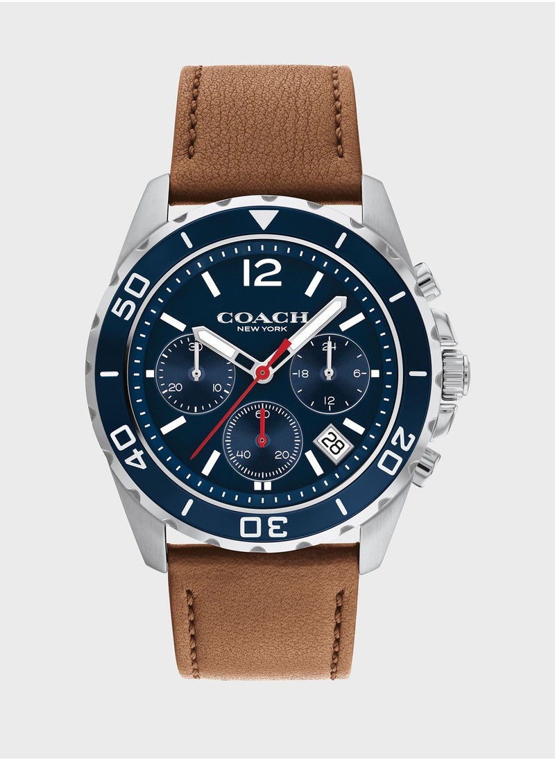 COACH Leather Strap Chronograph Watch  - Image 1