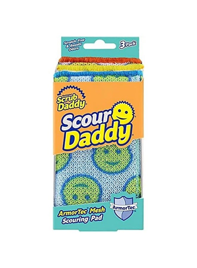 Scrub Daddy Scour Daddy Heavy Duty Mesh Scouring Pad Set Of 3 Assorted - Image 1