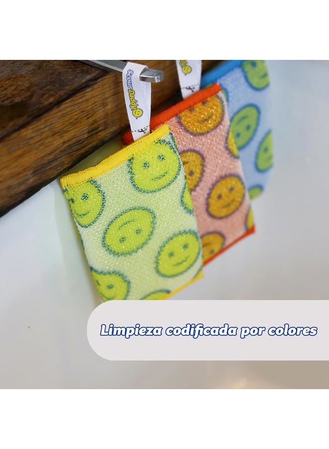 Scrub Daddy Scour Daddy Heavy Duty Mesh Scouring Pad Set Of 3 Assorted - Image 3
