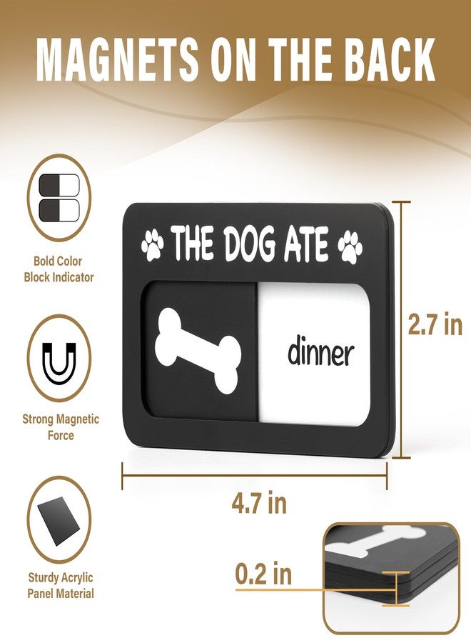 EliteSign Dog Feeding Reminder Sign with Magnet, Pet Feeding Tracker with The Dog Ate, Acrylic Dog Paw 2 Area Feed Sign with Breakfast and Dinner for Fridge, Black with 2 Stickers, 4.7" x 2.7" - Image 4