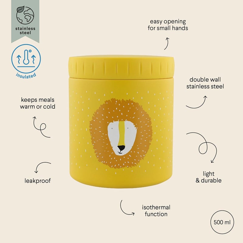 Trixie Stainless Steel Insulated Lunch Box 500ml - Mr. Lion Design - Image 4