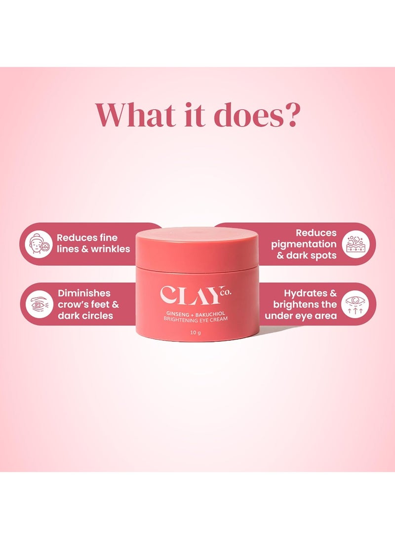 Clayco Ginseng & Bakuchiol Eye Cream | Brightens, Reduces Puffiness & Dark Circles | Hydrating & Firming | Japanese Skincare | Glass Skin Glow | For All Skin Types (10g) - Image 2