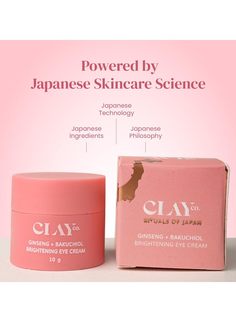 Clayco Ginseng & Bakuchiol Eye Cream | Brightens, Reduces Puffiness & Dark Circles | Hydrating & Firming | Japanese Skincare | Glass Skin Glow | For All Skin Types (10g) - Image 4