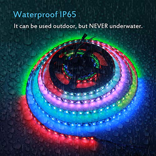 ALITOVE RGB Addressable LED Strip WS2811 12V LED Strip Lights 16.4ft 300 LEDs Dream Color Programmable Digital Flexible LED Pixel Rope Light Waterproof IP65 with 3M VHB Heavy Duty Self-Adhesive Back - Image 5