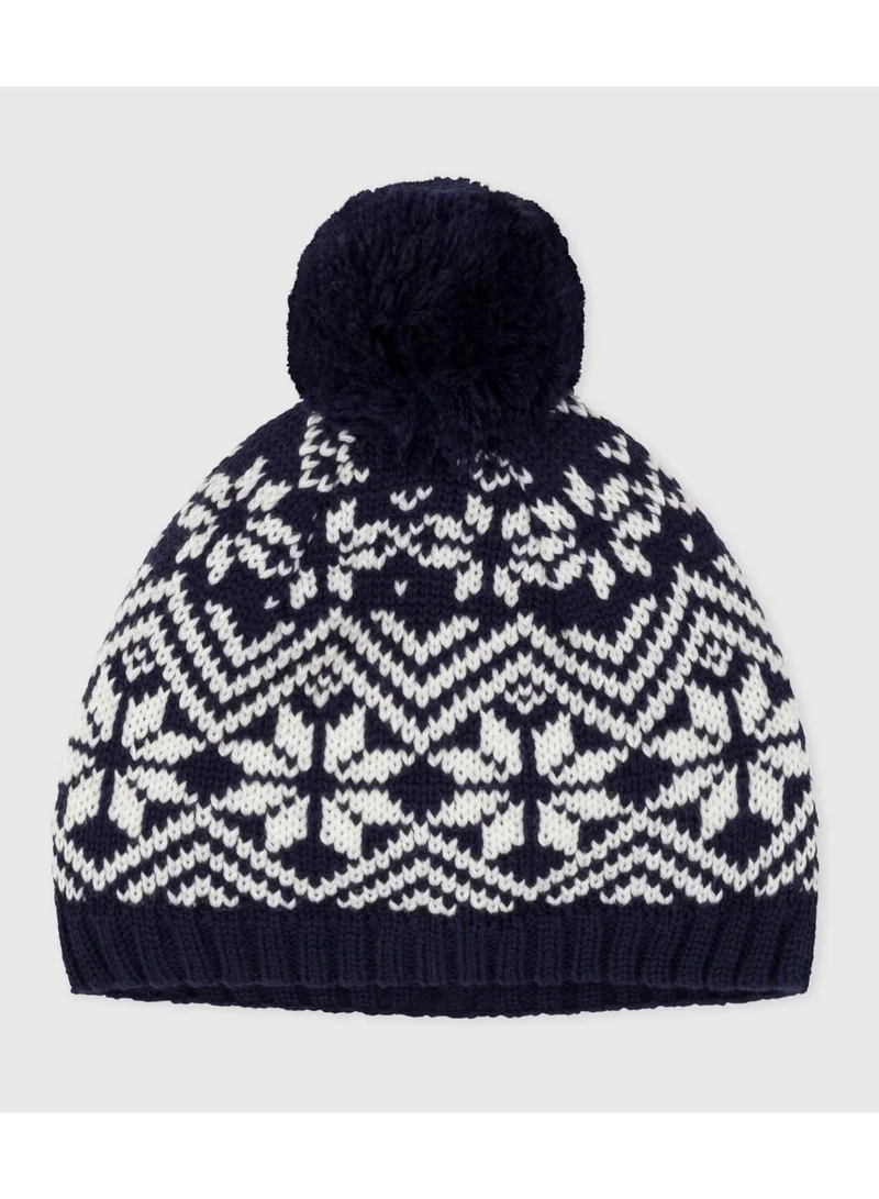 Petit Bateau Babies' woollen jacquard beanie hat