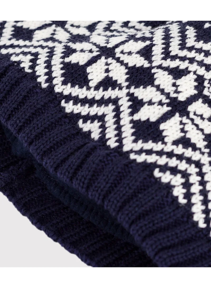 Petit Bateau Babies' woollen jacquard beanie hat