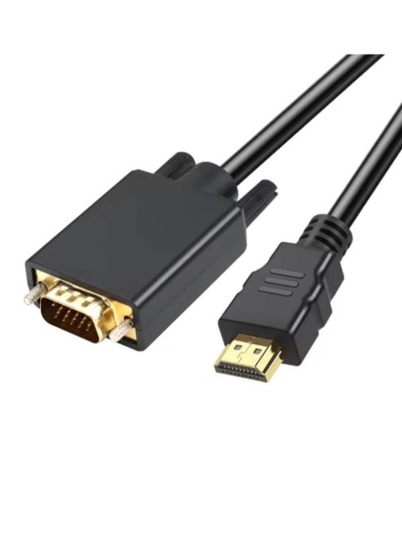 HDTV to VGA Male Adapter Cable, Gold Plated, HD Video Cord for Computer, Desktop, Laptop, PC, Black, 080P  - Image 1