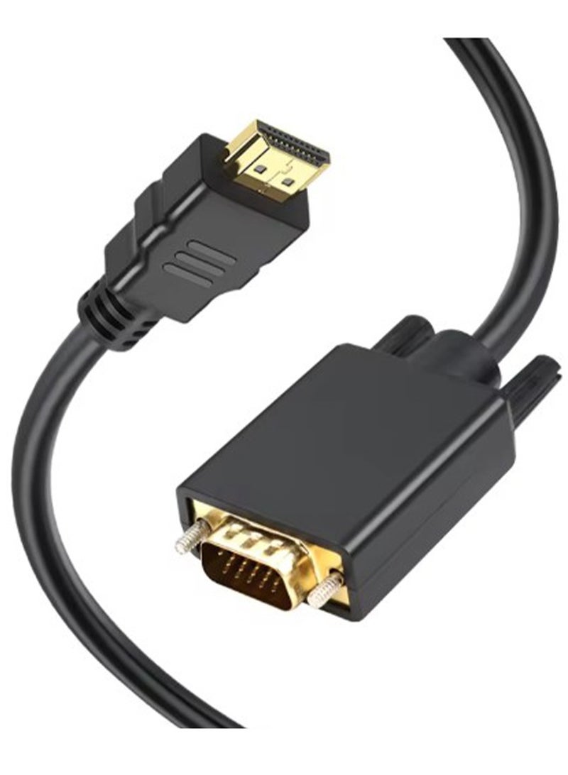 HDTV to VGA Male Adapter Cable, Gold Plated, HD Video Cord for Computer, Desktop, Laptop, PC, Black, 080P  - Image 2