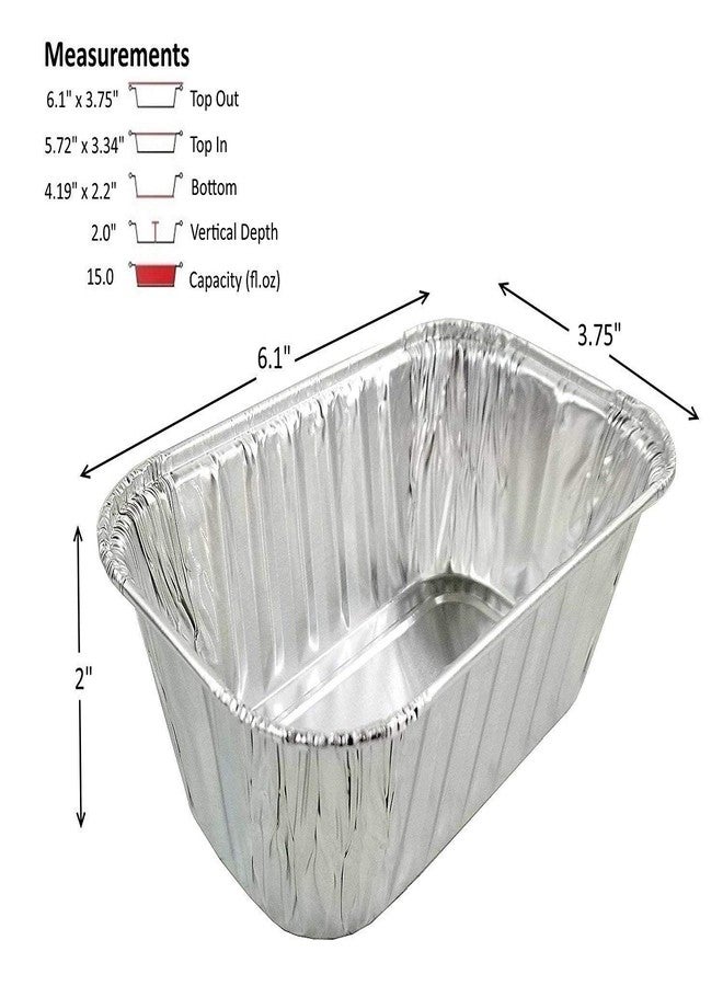 PACTOGO Disposable 1 lb. Aluminum Foil Mini Loaf Pans with Clear Low Dome Lids (Pack of 100 Sets) - Image 2