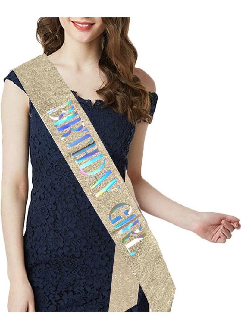 MARGOUN Birthday Girl Sash and Rhinestone Diamond Tiara Set Girls Women Birthday Decoration Party Supplies - Image 2