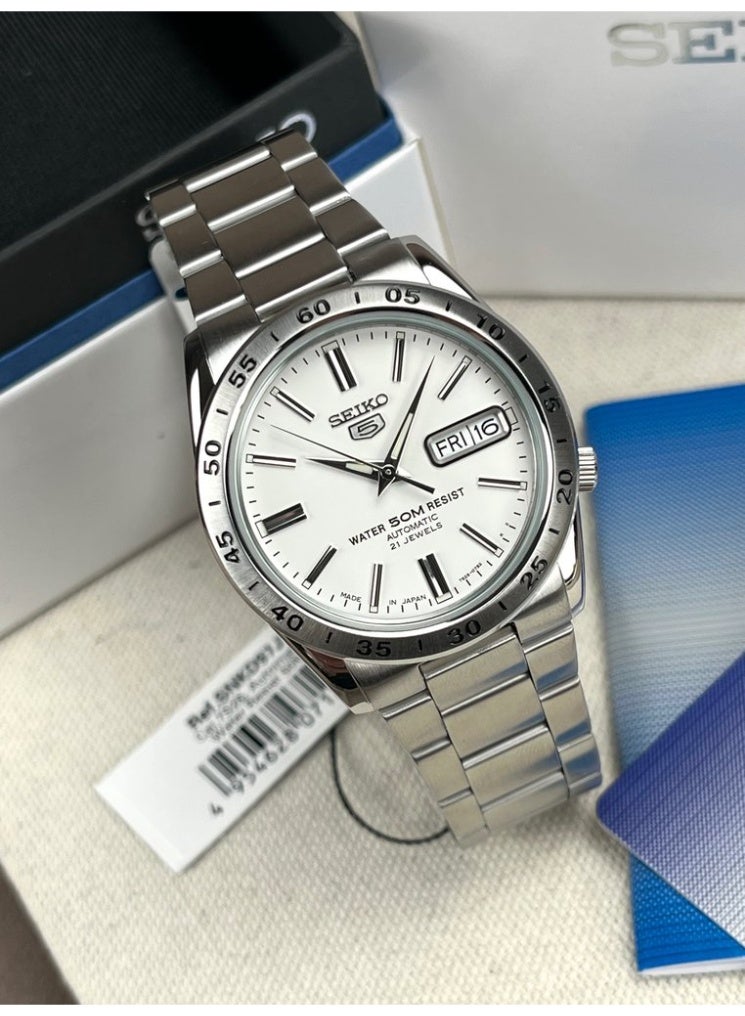 Seiko 5 SNKD97J1 Automatic White Dial Stainless Steel Men’s Watch - Image 3