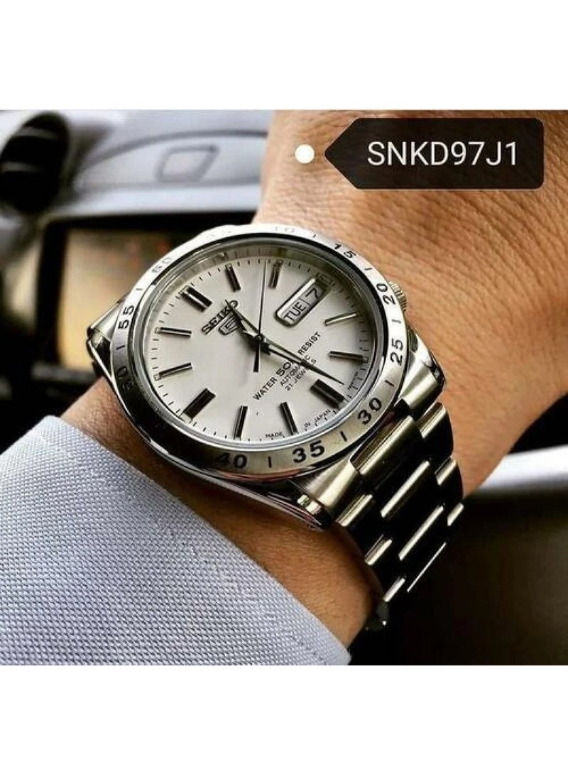 Seiko 5 SNKD97J1 Automatic White Dial Stainless Steel Men’s Watch - Image 4