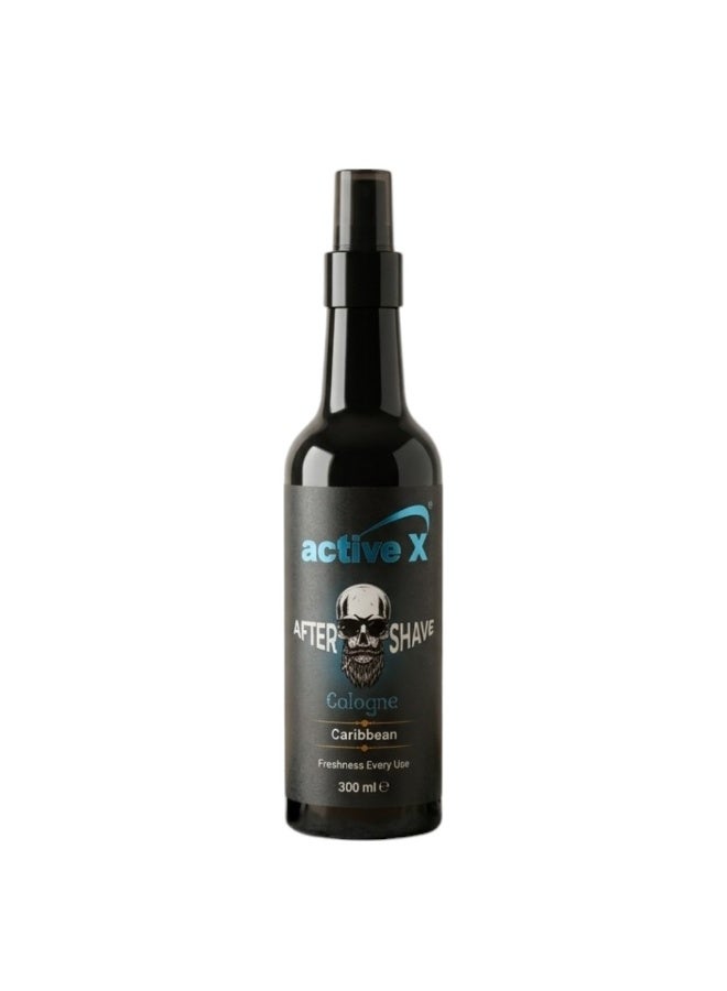 ActiveX Caribbean After Shave Cologne 300ml – Fresh Tropical Masculine Scent & Cooling After Shave Splash - Image 1
