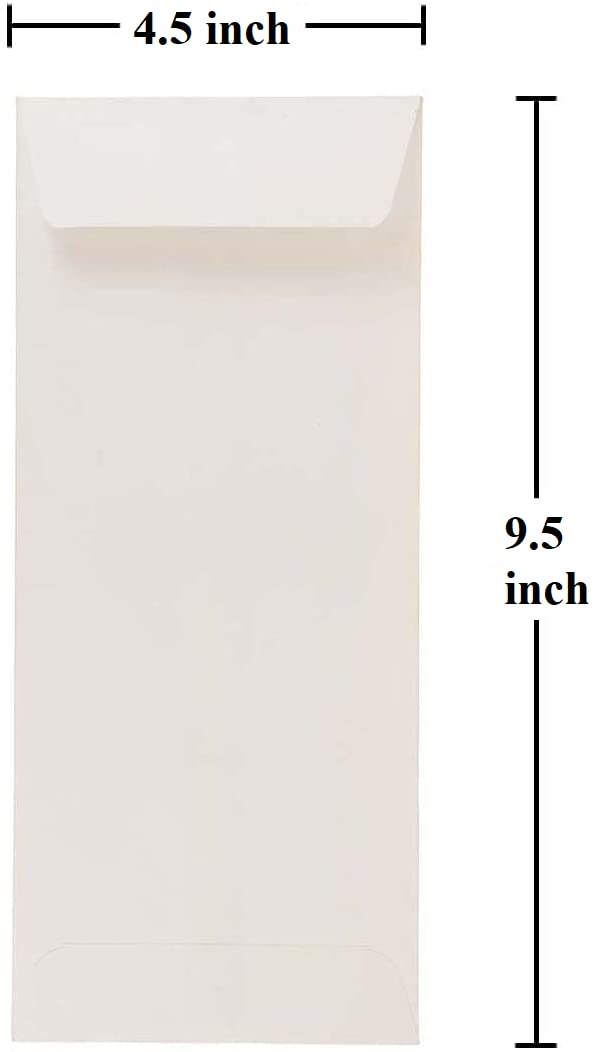 WeKonnect; Cheque Size Paper Envelope | Thickness - 100 GSM | Size 4.5 Inch X 9.5 Inch (White - Pack of 50) - Image 2