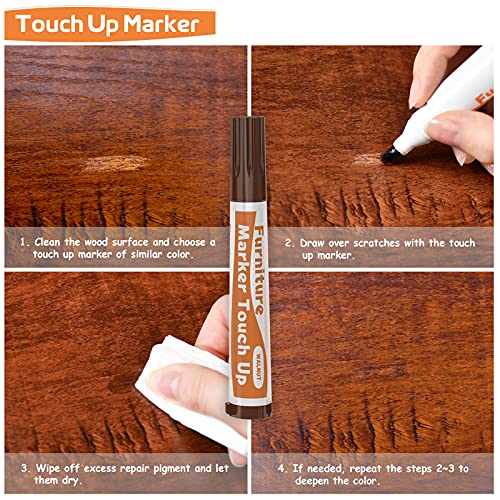 REALINN Wood Furniture Repair Kit 8 Light Colors- Wood Fillers and Touch Up Markers, Repair Scratch, Cracks, Discoloration for Wooden Door, Floor, Table, Cabinet - Image 3