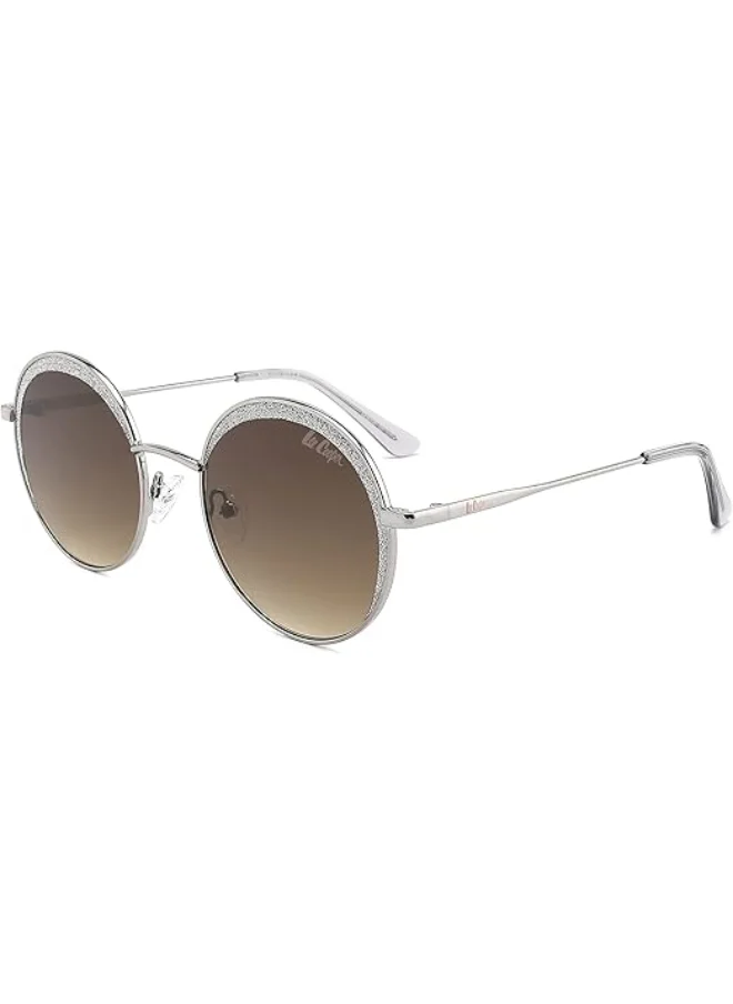 Lee Cooper Polarized Sunglasses SILVER Frame GRAD Brown Mirror Lens 52mm  - LC1014C02