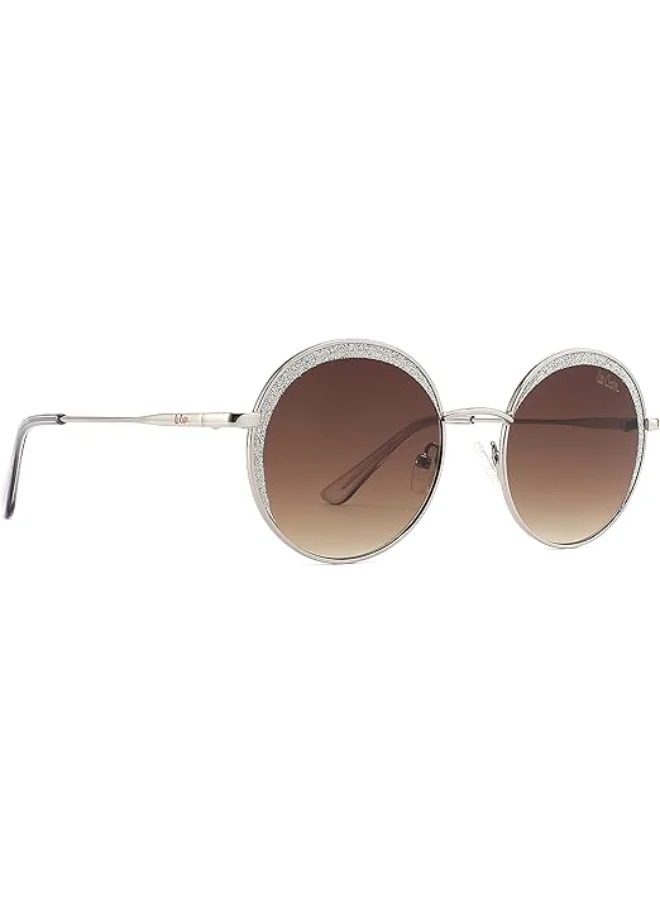 Lee Cooper Polarized Sunglasses SILVER Frame GRAD Brown Mirror Lens 52mm  - LC1014C02