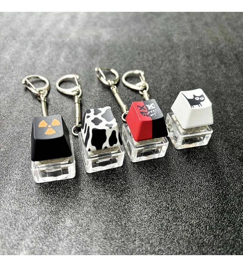 Red Mechanical Keyboard Keycap Keychain Fingertip Pendant - Image 1