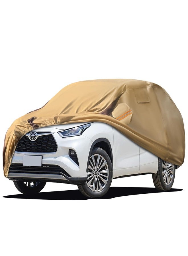 FSGRICH Car Cover Waterproof All Weather Compatible with Automobiles,Outdoor Anti-UV Car Covers Rain Sun Protection with Zipper and Windproof Buckle - Image 1