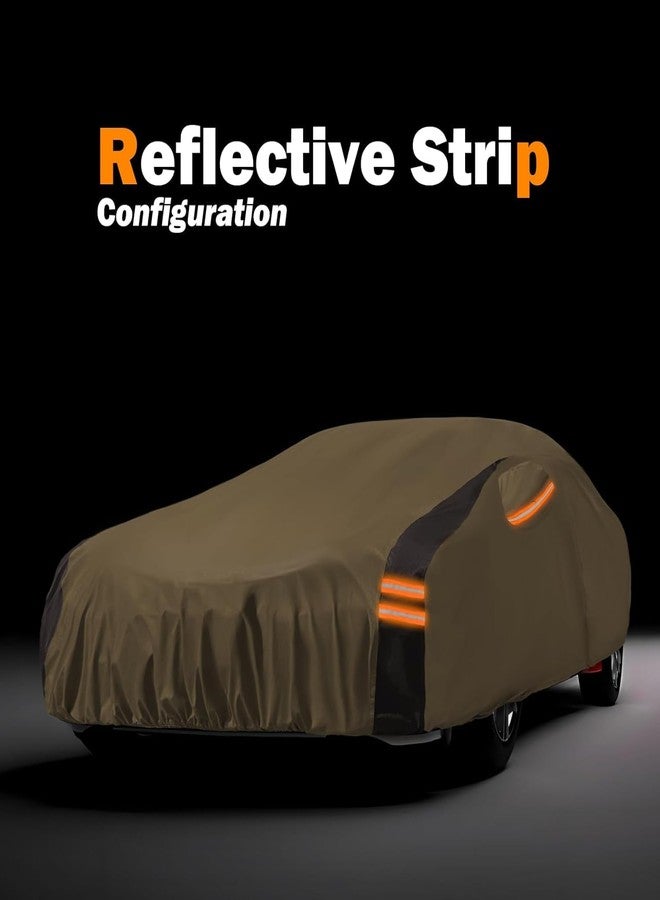 FSGRICH Car Cover Waterproof All Weather Compatible with Automobiles,Outdoor Anti-UV Car Covers Rain Sun Protection with Zipper and Windproof Buckle - Image 2