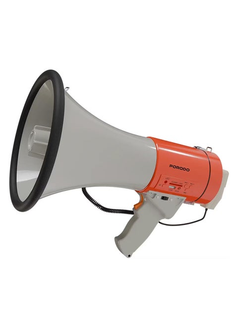 Porodo Portable Wireless Rechargeable Megaphone with Carrying Strap, Speaker, Up to 8 Hours of Battery Life, 50W Power Output, Up to 700m Effective Range, Recording Feature, Clear & Loud Sound - Orange