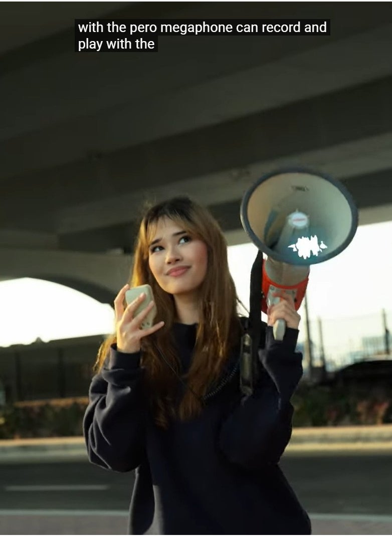 Porodo Portable Wireless Rechargeable Megaphone with Carrying Strap, Speaker, Up to 8 Hours of Battery Life, 50W Power Output, Up to 700m Effective Range, Recording Feature, Clear & Loud Sound - Orange