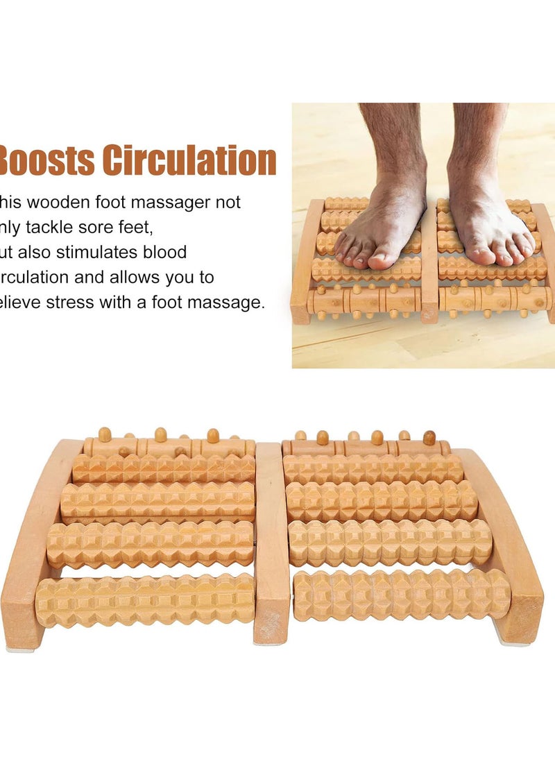 GGOOT Wooden Foot Massager Roller - Foot Pain Massager Tools, Relax and Relieve Plantar Fasciitis, Heel, Arch Pain, Muscle Aches Stress Relief Tool, Foot Deep Tissue Relax Massager Tool - Image 4