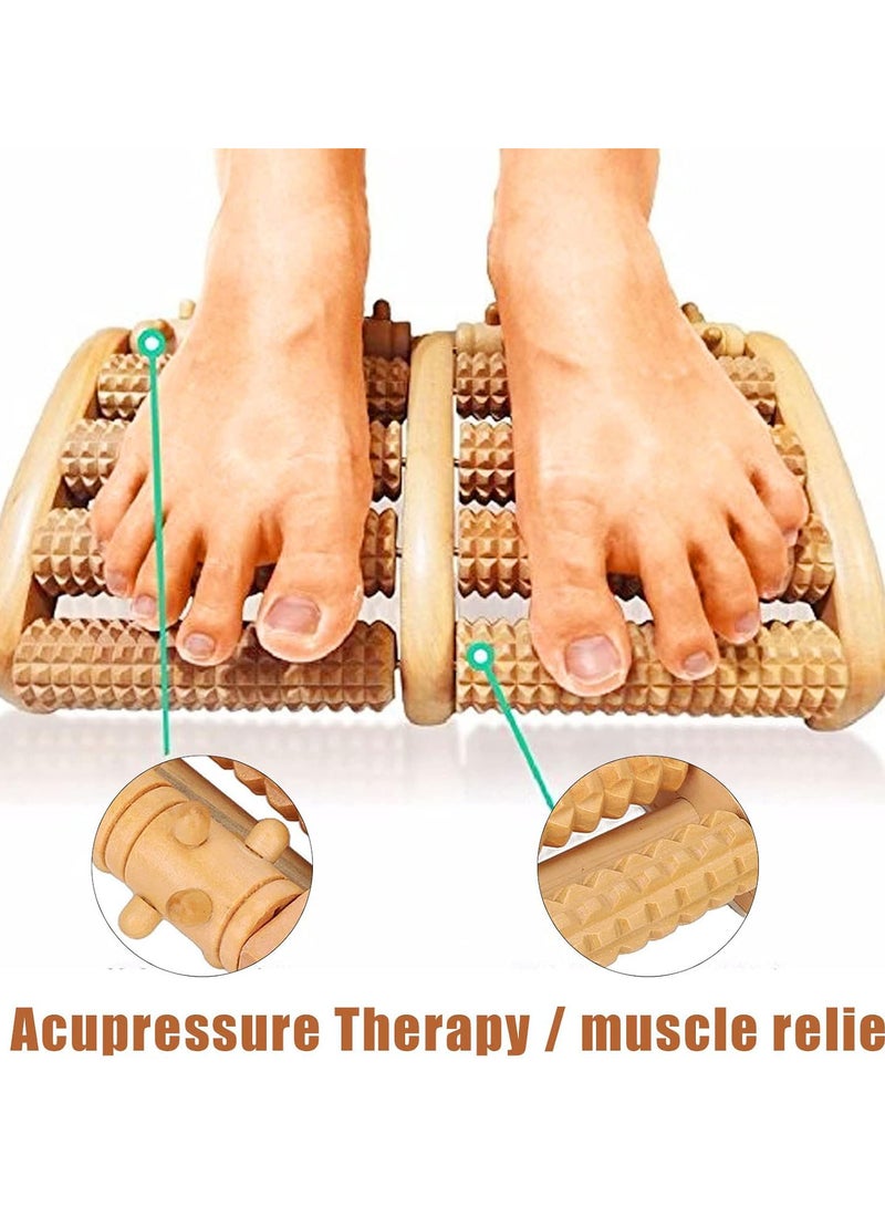 GGOOT Wooden Foot Massager Roller - Foot Pain Massager Tools, Relax and Relieve Plantar Fasciitis, Heel, Arch Pain, Muscle Aches Stress Relief Tool, Foot Deep Tissue Relax Massager Tool - Image 2