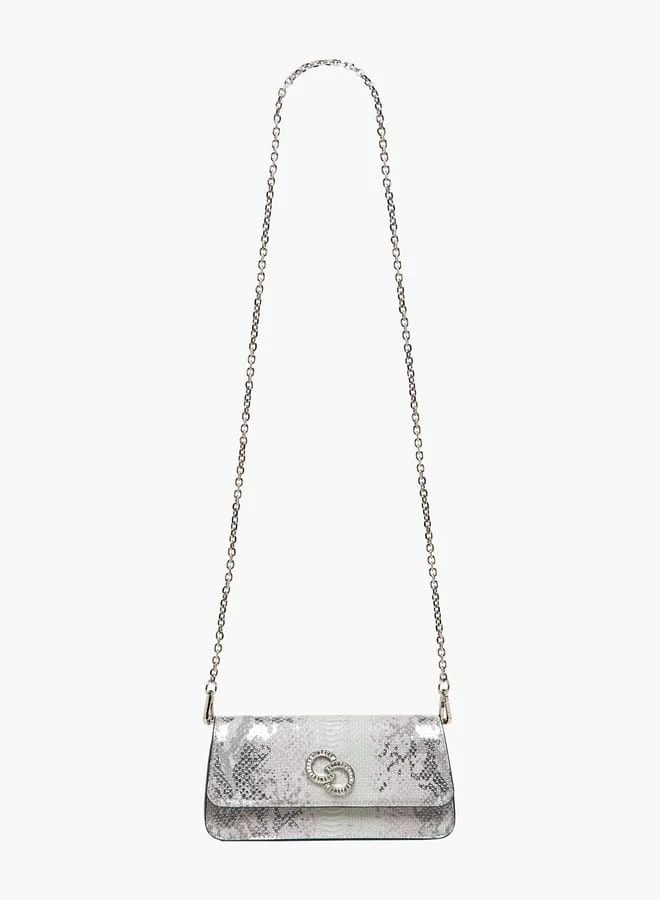 Celeste Women Animal Textured Crossbody Bag with Detachable Strap
