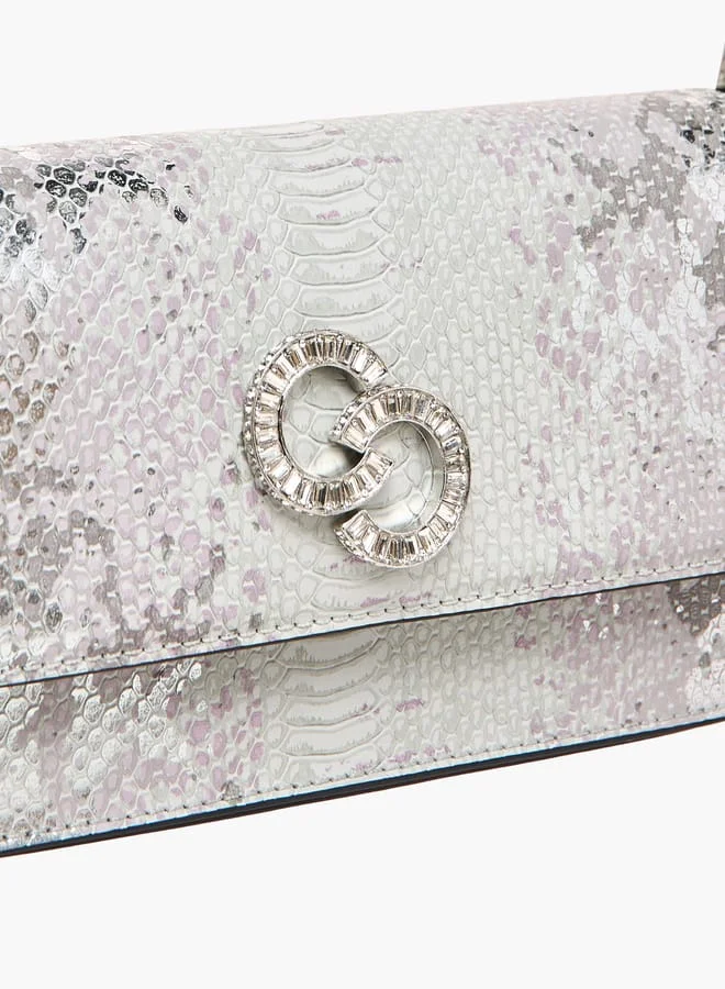 Celeste Women Animal Textured Crossbody Bag with Detachable Strap