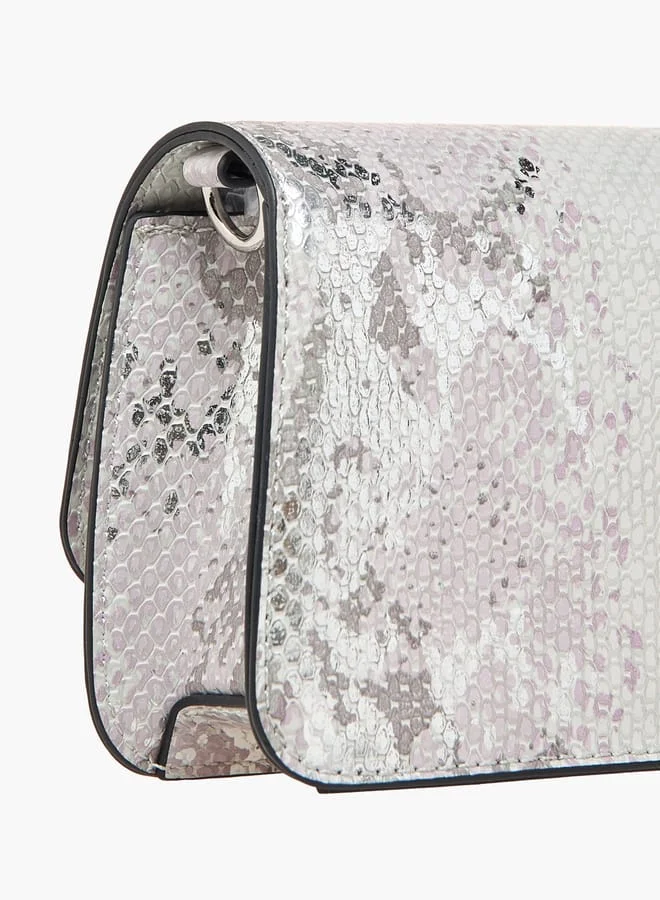Celeste Women Animal Textured Crossbody Bag with Detachable Strap