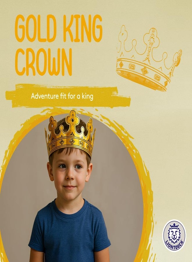 Liontouch - Gold King Crown for Kids & Toddler Boys | Adjustable Size with Velcro - Age 3+ | Royal Dress-Up Accessory for Costumes & Pretend Play | Safe & Durable Soft Foam - Image 2