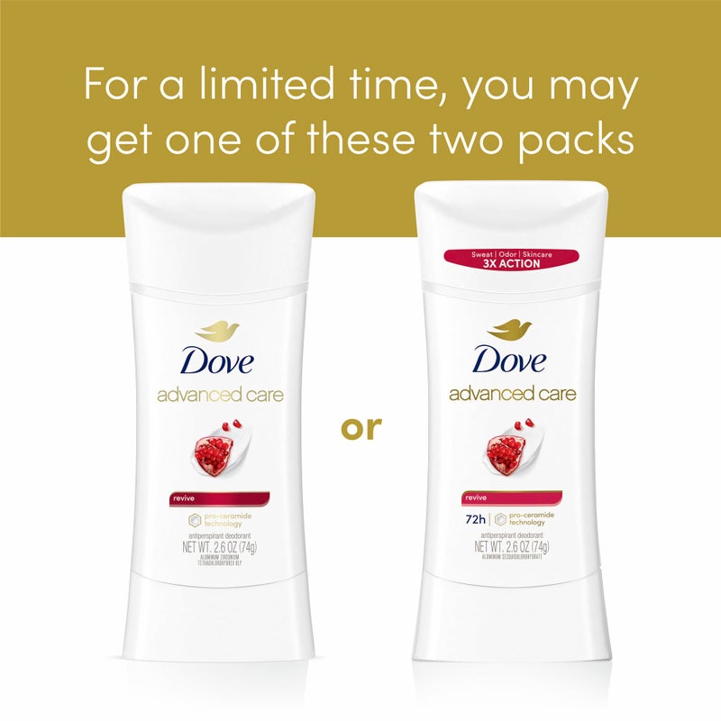 Dove Advanced Care Antiperspirant Deodorant for Women Twin Pack Revive 72 hour sweat and odor protection 2.6 oz (Packaging May Vary) - Image 2