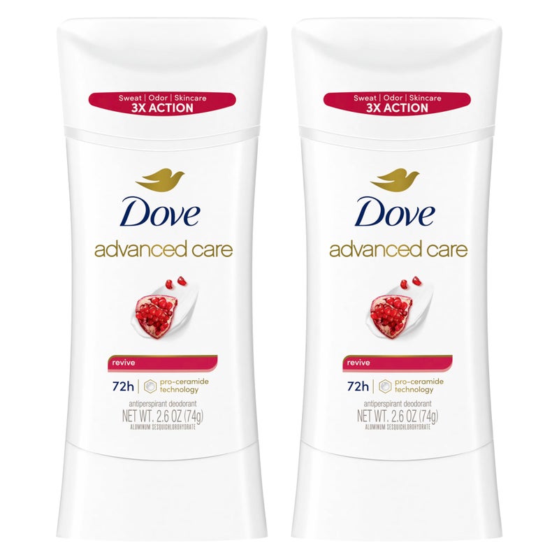 Dove Advanced Care Antiperspirant Deodorant for Women Twin Pack Revive 72 hour sweat and odor protection 2.6 oz (Packaging May Vary) - Image 1