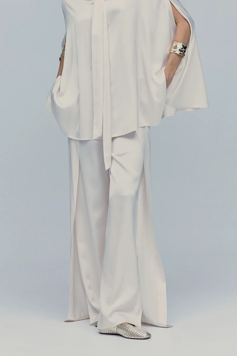 H&M Wide satin trousers